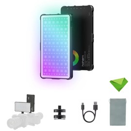 Hohem HPL-R01 Photography Lighting, On Camera Light, RGB Video Light, 130 Minutes Portable Camera Light, CCT 2500K-9000K, CRI 95+, TLCI 97+, 24 FX Effects, 10W Output for TikTok, Content Creator