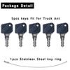 5pcs Ignition Key Set Replacement Ignition Key Kit for Excavator