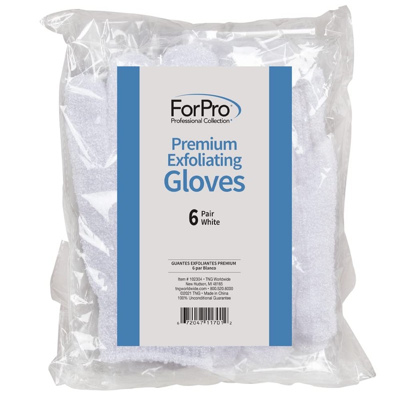 ForPro Professional Collection Premium Exfoliating Gloves for Cosmetic Application and