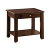 Homelegance Carrier End Table with Lower Shelf & Drawer, Cherry