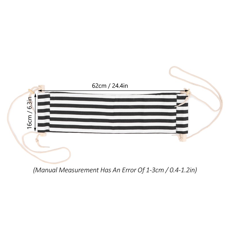Footrest Black and White Streaks Soft Breathable Adjustable Foot Hammock