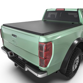 LEDKINGDOMUS Soft Roll-Up Tonneau Cover Fits for Ford Maverick 2022 2023 2024 2025, 4.5ft Bed, Full Protection with Durable Double-Layer PVC