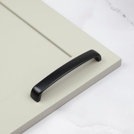 Matt Black Kitchen Cupboard D Bar Handle 160mm Fixing Curved Cabinet Door Drawer Pull Wardrobe Furniture Replacement Upcycle Dark Hardware