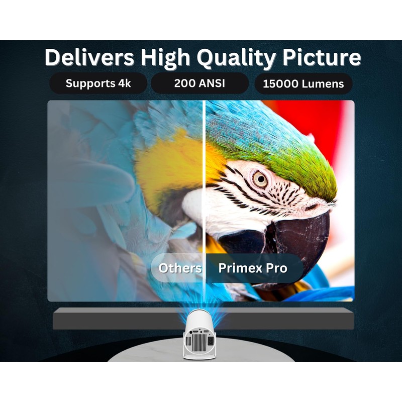 [Built-in Apps] Mini Projector with WIFI 6 and Bluetooth, 4K
