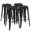 Yaheetech 30'' Metal Bar Stools 4PCS Bar Height Barstools Stackable