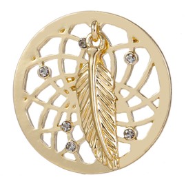 Morella Women's Amulet, Coins 33 mm, Zirconia Stones, Copper