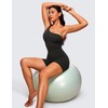 CRZ YOGA Butterluxe One Shoulder Athletic Rompers for Women Removable
