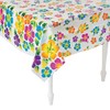 Fun Express Hibiscus Print Plastic Tablecloth (1 Piece) Luau &