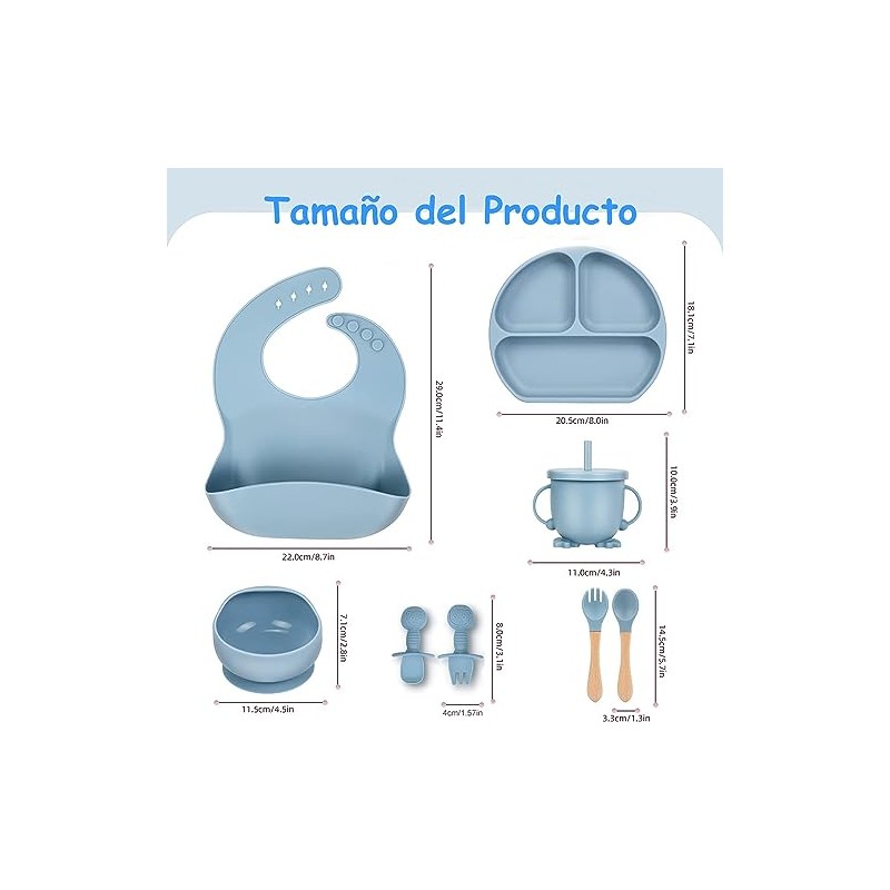 Set de Alimentación, Plato de Succión Dividido | Tazón de