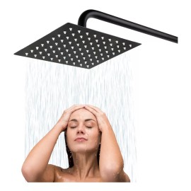 CNX Regadera De 20 Cm (8  Pulgadas) Color Mate Con Tubo De 40 Cm