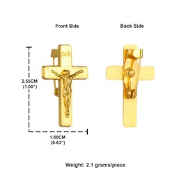 Cottvott Holy Spirit Enamel Dove Lapel Pins/Holy Chalice Pins Catholic Crucifix Jesus Cross Lapel Pins Religious Brooches Women Men Christian Party Favors (10pcs-INRI cross-gold color)