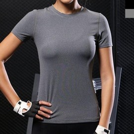 Women's Short Sleeve Pilates & Fitness Top Yoga Wear Black L