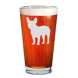 shop4ever French Bulldog Dog Breed Engraved Beer Pint Glass 16 oz. Dog Lovers Gift