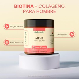 Vital Botanics Biotina + Colágeno Hidrolizado para Hombre