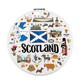 LQRI Scotland Trip Gift Scotland Travel Makeup Mirror Scotland Vacation Gift Scotland Souvenirs Pocket Mirror Edinburgh Gift