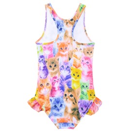 QPANCY Trajes de baño de unicornio para niñas, trajes de baño de una pieza para niños pequeños, Gato, 10-11 Años