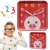 sarcia.eu Pig Wall Clock Analogue Square Clock for Kids 8x8