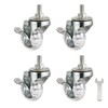 2 Inch Clear Swivel Caster Wheels, M8×15 Threaded Stem, 77