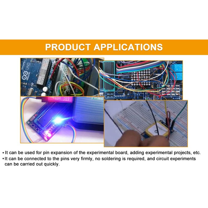 Fielect Rainbow Wire Flat Rainbow Ribbon Jumper Cable Wire 20Pin