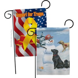 Snow Pals Garden Flags Pack Animals Dog Puppy Spoiled Paw Canine Fur Pet Nature Farm Animal Creature Support Our Troops Small Decorative Gift Yard House Banner Double-Sided Made In USA 13 X 18.5