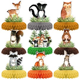 Animals Theme Party Decorations,9 PCS KSKSPE Animals Centerpieces for Tables Honeycomb Centerpieces 3D Animals Theme Party Decor Supplies Boys Girls