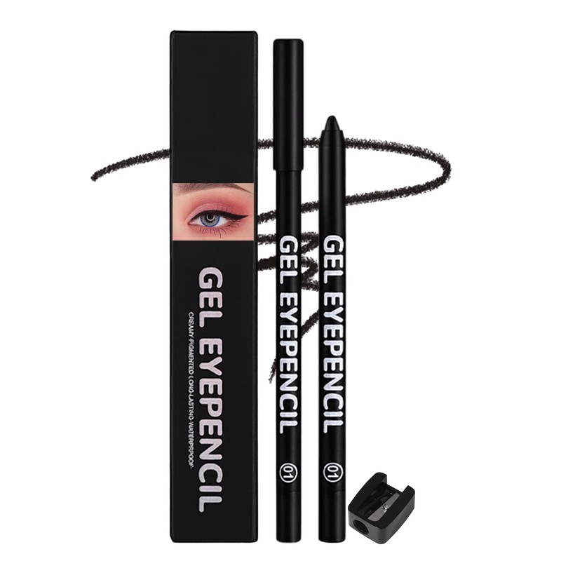 Erinde 2 Pcs Mate Lápiz Delineador de Ojos en Gel