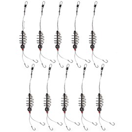 Carp Steel Spring Bait Fishing Feeder 20g Fishing Rig Hooks #6 Inline Coarse Terminal Tackle