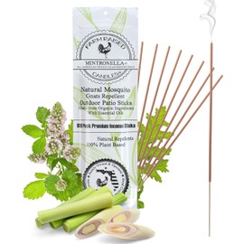Mintronella Citronella & Peppermint Mosquito Repellent Incense Sticks – 100 Pack – USA‑Made Natural Bug & Insect Repellent – Outdoor Camping, Patio Decor – No‑See‑Um & Gnats, Fly