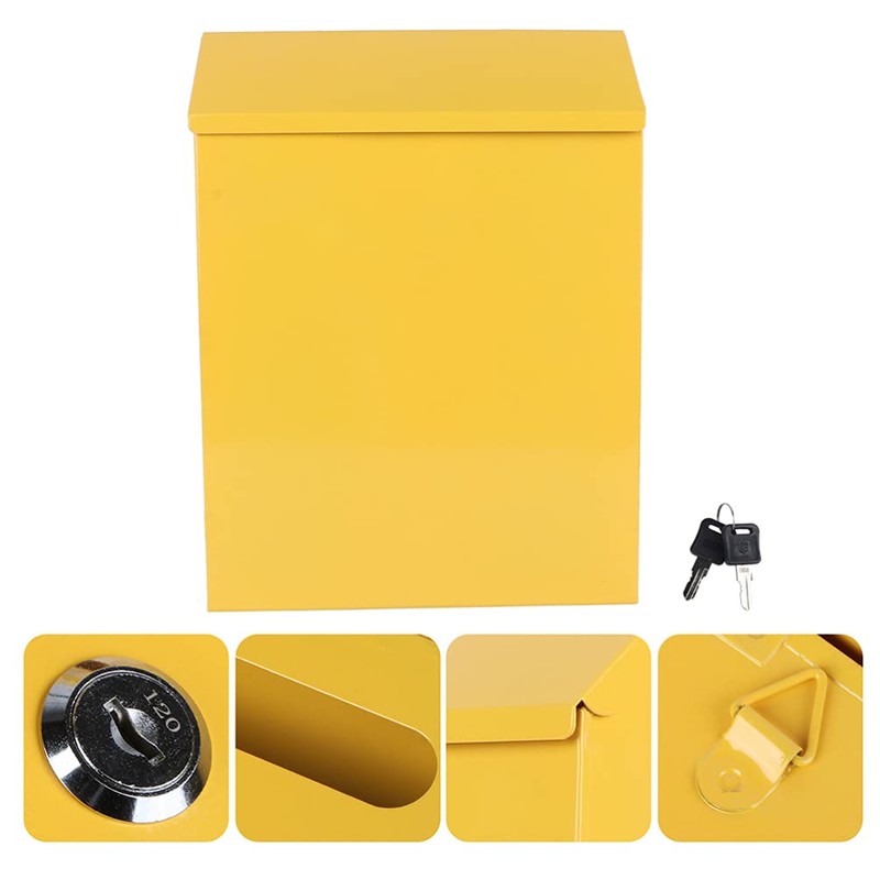 jojofuny Metal Suggestion Box Wall Mounted Ballot Box Secure Box