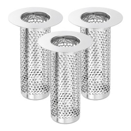 sourcing map 2 Pack Shower Drain Strainer, 3.2" x 2" 304 Stainless Steel Floor Drain Strainer Deep Sink Hair Catcher for Kitchen Bathroom Balcony Floor Drain, Fit Hole Size from 1.2" to 2"