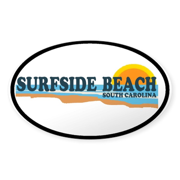CafePress Surfside Beach SC Beach Design Oval Sticker Oval Car