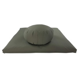 Buckwheat Zafu and Zabuton Meditation Cushion Set (2pc), Olive