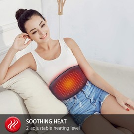 Comfier Heating Pad with Massager, Lower Back Massager for Back Pain with 2 Heat Levels & 3 Massage Modes, Heated Waist Massage Belt for Abdominal, Lumbar,Fit for Women,Men