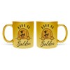 Fabulous Goldene Tasse aus verchromter Keramik - Life is Golden