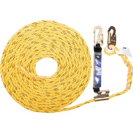 Palmer Safety Vertical Lifeline Assembly - 50FT Rope Harness Safety Lanyard with Rope Grab - Fall Protection Kit (Yellow)