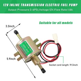 Augeny - Bomba de combustible eléctrica de 12 V, HEP-02A, bomba de combustible de transferencia de gasolina universal, bomba de combustible de transferencia de metal resistente para cortacésped,