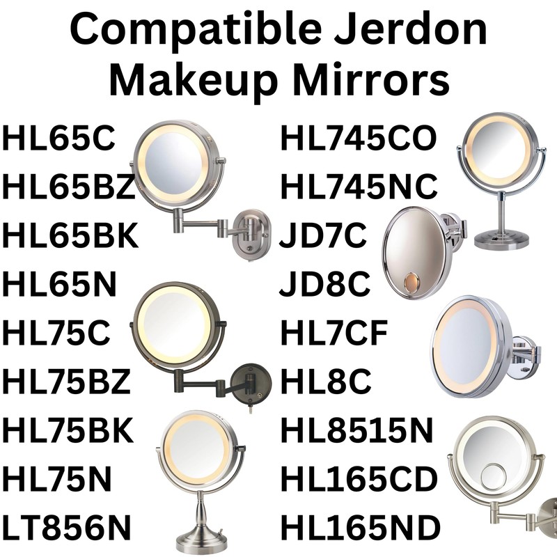 JERDON LED Replacement Light Bulb for Makeup Mirrors - (1)