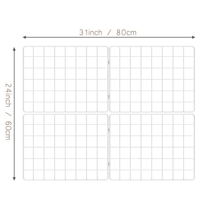 Kakivan Wire Wall Grid Panel for Photo Display, DIY White