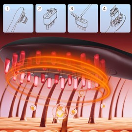 Hair Oil Applicator for Scalp, Electric Scalp Massager Comb, Hair Brush for Hair Fluid Essential Oil Serum, Use for Home & Travel (Black)