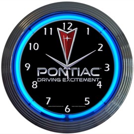 Neonetics Cars and Motorcycles Pontiac Driving Excitement Neon Wall Clock, 15-Inch