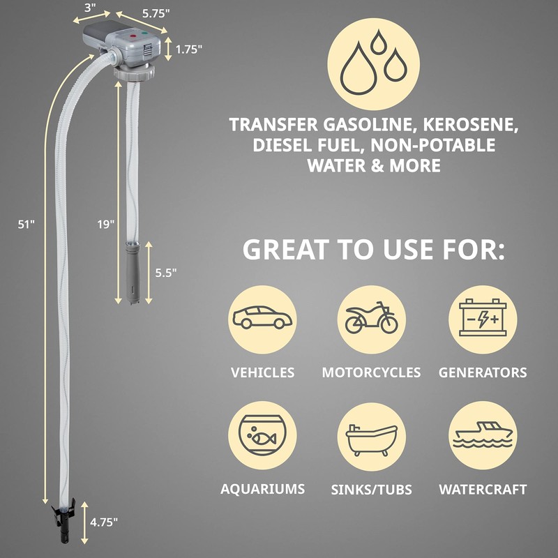 Deway Automatic Fuel Transfer Pump with Auto-Stop & Beeps When