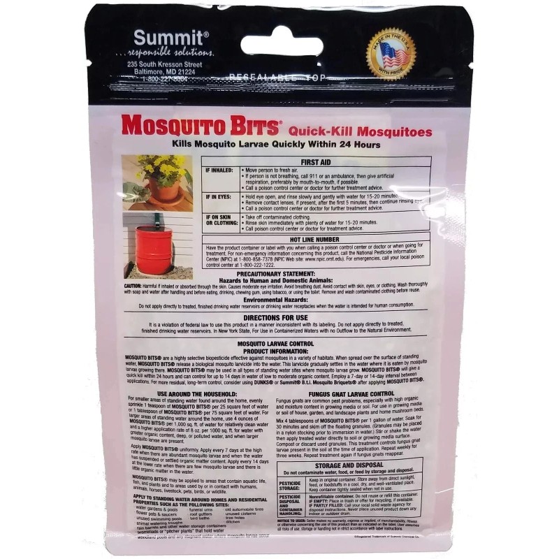 Summit 116-12 Quick Kill Mosquito Bits 8-Ounce Covers 2,000 sq.