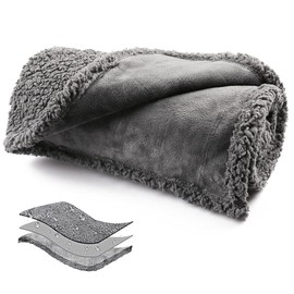 Onarway Waterproof Dog Blanket of Reversible Sherpa Fleece for Bed, Couch, Sofa, and Floor, 70x100cm Medium Waterproof Dog Bed Cover for Puppies, Cats, Dogs or Other Small Medium Pets