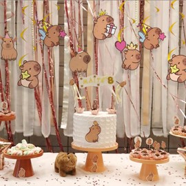 Capybara Party Banner Decoration Capybara Animals Hanging Swirl Banner Decoration Party Supplies for Birthday Baby Shower