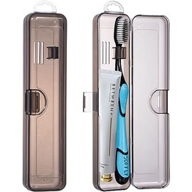 Estuche para cepillo de dientes de viaje, 2 paquetes, transparente y negro, estuche para cepillo de dientes, tamaño de viaje, plástico, contenedor de almacenamiento de pasta de dientes