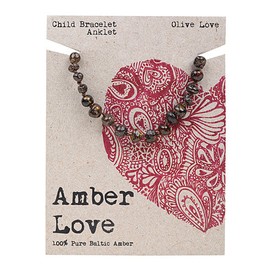 Amber Love Olive Love Baltic Amber Childrens Bracelet Anklet 14cm