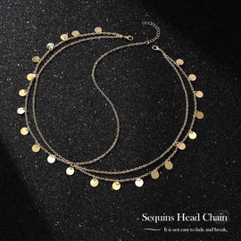 Fashband Sequin Head Chain Tassel Hair Chain Gold Headwear Hair Accessories for Women and Girls