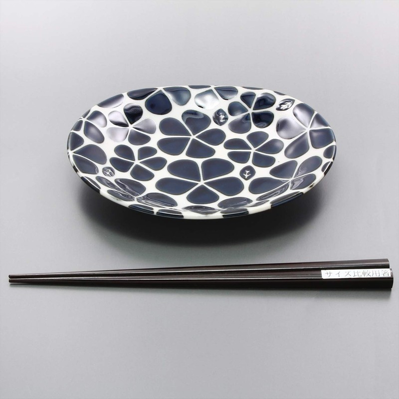 Mino Ware 132-5009 Indigo Blossom Oval Plate, Made in Japan