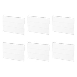 sourcing map Wall Mount Acrylic Sign Holder, 3.1 x 2 Inch Clear Plastic Wall Sign Holders Horizontal Acrylic Frames for Offices, Stores, Restaurants, Pack of 6