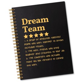 Sixrip Dream Team Definition 160 Blank Pages Spiral Notebook, New Job Promotion Gifts for Team Office Worker Colleague Friend Work Bestie, Team Member Gifts, Employee Staff Appreciation Gifts B